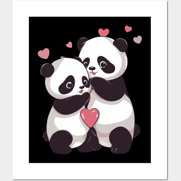 I Love You Panda Wall Art by animegirlnft